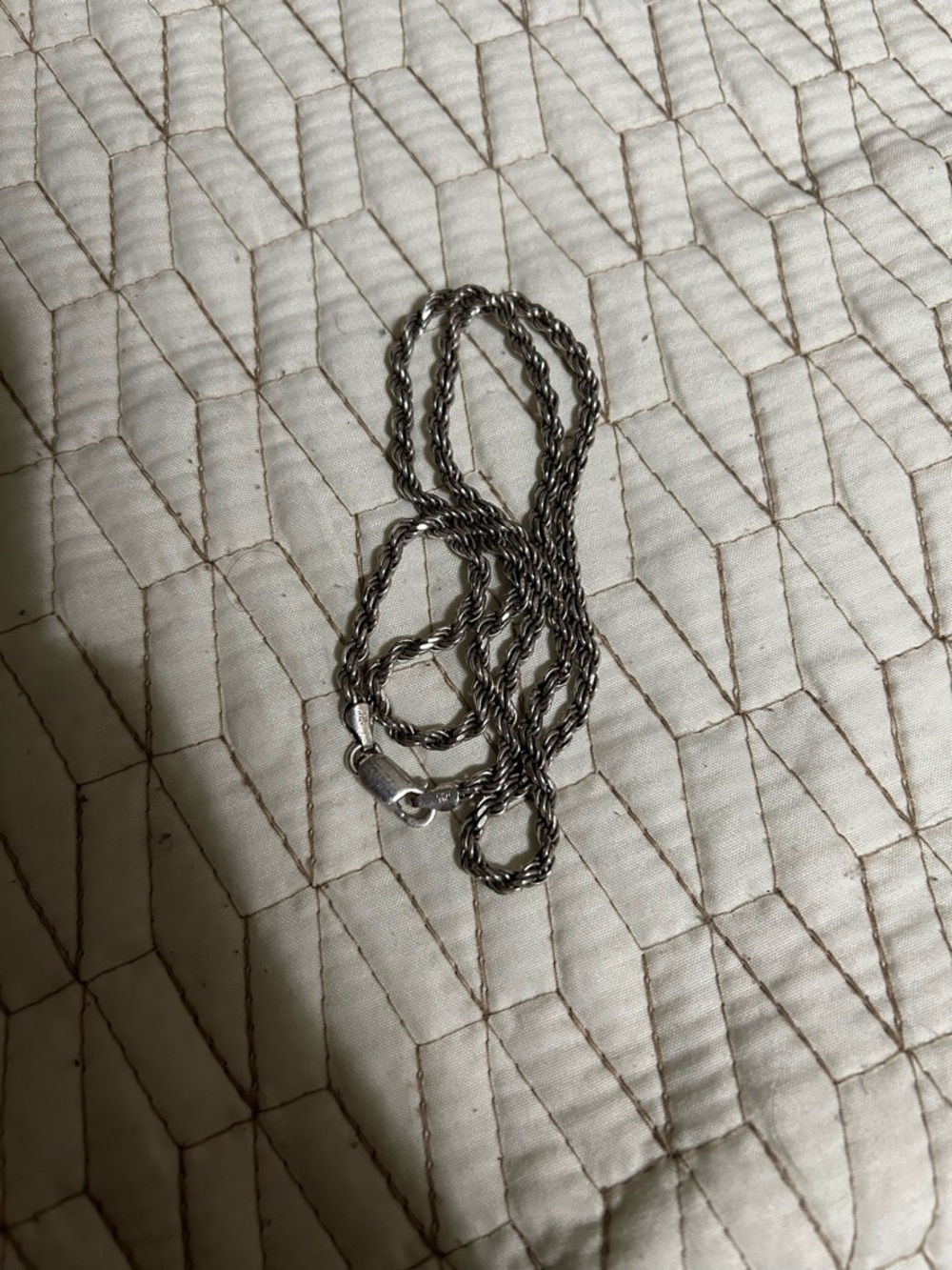 925 Aurafin Sterling Tone Twisted Rope Chain Necklace - Silver